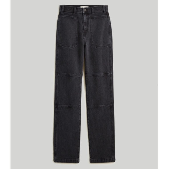 NWT Madewell 90s Straight Cargo Jean Black Utility Pockets High Rise (Size 25) - Picture 1 of 10